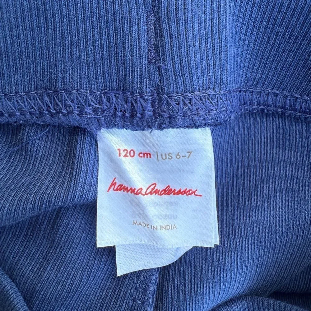 Hanna Andersson Ribbed Flare Leggings Blue Size 6/7 NWT IN PACKAGE